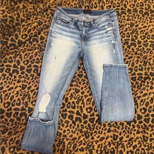 Buckle black Light Wash Distressed Skinny Jeans